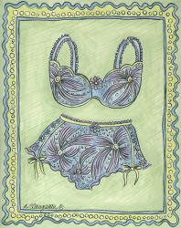 Lingerie Blue Bra Panties | Obraz na stenu