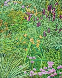 Tapestry Pinks and Hollyhocks | Obraz na stenu