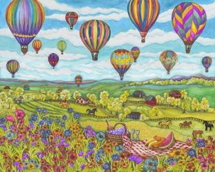 Balloons Over Farmland | Obraz na stenu