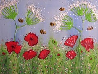 Poppies And Bees | Obraz na stenu