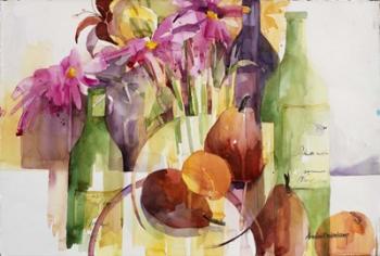 Cosmos, Bottles And Pears | Obraz na stenu