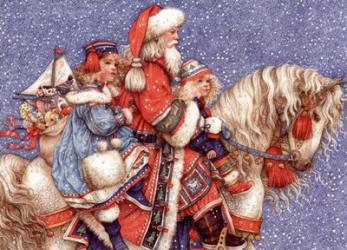 Santa and Children | Obraz na stenu