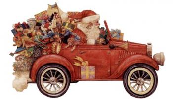 Santa In Car | Obraz na stenu