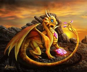 Helia Golden Dragon | Obraz na stenu