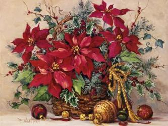 Holiday Poinsettia Basket | Obraz na stenu
