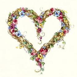 Floral Heart Wreath | Obraz na stenu