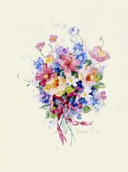 Watercolor Bouquet, Pink Ribbon | Obraz na stenu