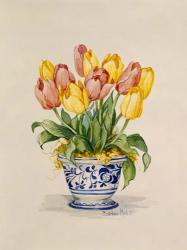 Blue and White Porcelain Tulips | Obraz na stenu