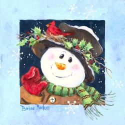 Holly Hat Snowman | Obraz na stenu