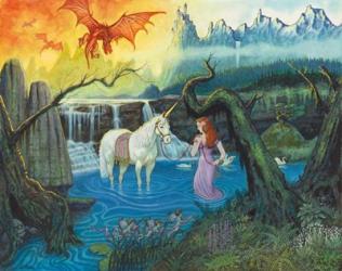 The Princess and Her Unicorn | Obraz na stenu
