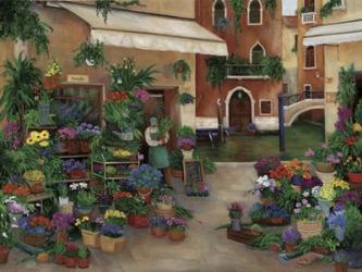 Venetian Canal Flower Shops | Obraz na stenu