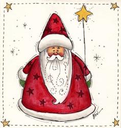 Santa Holding A Star Balloon | Obraz na stenu