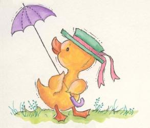 Duck With Umbrella | Obraz na stenu