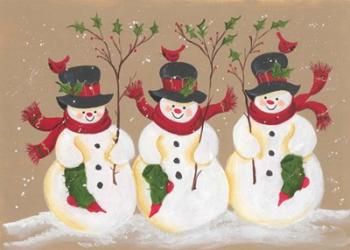 Snowmen and Cardinals | Obraz na stenu