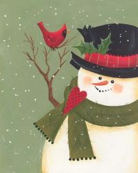 Snowman with Green Scarf | Obraz na stenu