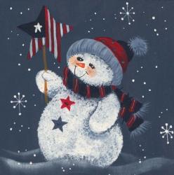Snowman Holding A Star | Obraz na stenu