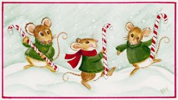 3 Mice With Candy Canes | Obraz na stenu