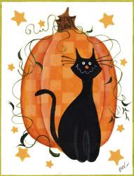 Checked Pumpkin & Cat | Obraz na stenu