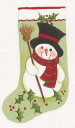 Snowman With Broom Stocking | Obraz na stenu