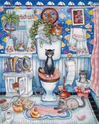 Bathroom Cats | Obraz na stenu
