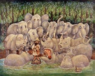 Noah - Elephants-Rhinos-Hippos | Obraz na stenu