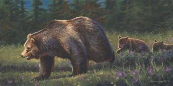 Grizzly with Cubs | Obraz na stenu