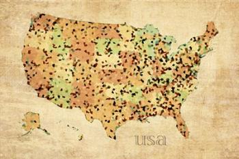 Usa Crystallized County Map | Obraz na stenu