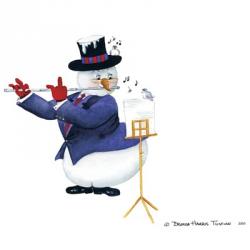 Musical Snowmen Flute | Obraz na stenu