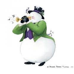 Musical Snowmen Horn | Obraz na stenu
