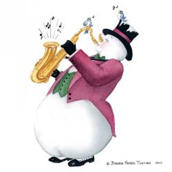 Musical Snowmen Saxophone | Obraz na stenu