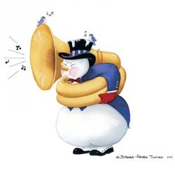 Musical Snowmen Tuba | Obraz na stenu