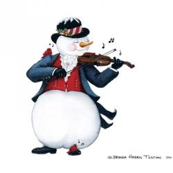 Musical Snowmen Violin | Obraz na stenu