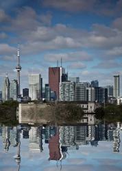 Toronto Skyline From The Pape Ave Bridge Reflection No 1 | Obraz na stenu