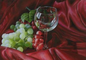 Red Satin and Grapes | Obraz na stenu