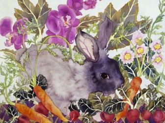 Rabbit with Carrots | Obraz na stenu
