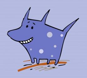 Purple Polka Dot Dog | Obraz na stenu