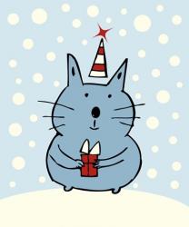 Christmas Snow Cat | Obraz na stenu