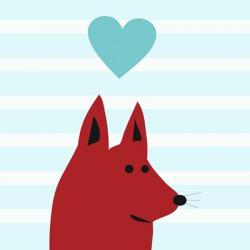 Happy Red Dog Love | Obraz na stenu