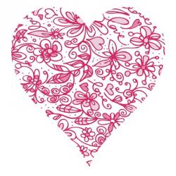 Pink Flower Love Heart | Obraz na stenu