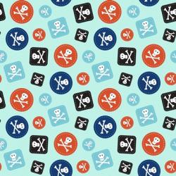 Pirate Badge Pattern Blue | Obraz na stenu