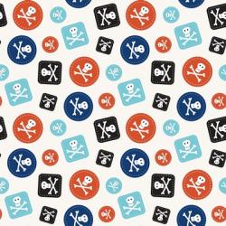 Pirate Badge Pattern Cream | Obraz na stenu