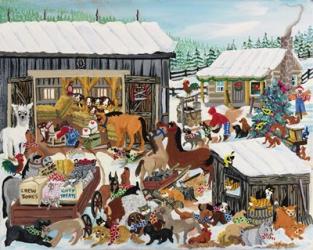 Barnyard Christmas Party | Obraz na stenu
