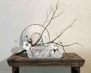 Wire Basket With Cotton | Obraz na stenu