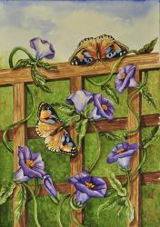 Monarchs & Hydrangeas | Obraz na stenu