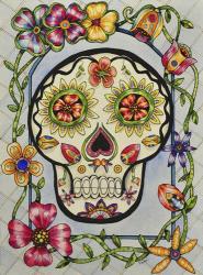 Dia de los Muerton con Flores | Obraz na stenu
