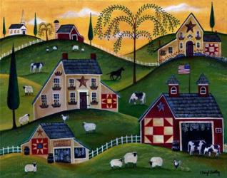 American Organic Herb  Sheep Cow Farmland | Obraz na stenu