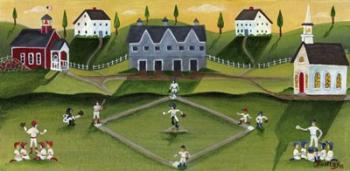 Baseball Game School Church Village | Obraz na stenu