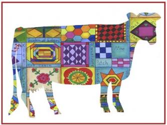 Friendship Quilt Folk Art Cow | Obraz na stenu