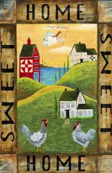 Home Sweet Home Chicken Rooster Angel Flag- | Obraz na stenu