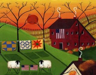 Americana Sunrise Sheep | Obraz na stenu